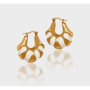 Gold Plated Stunning Egyptian Style Hoop Earrings stainless steel womens jewelry